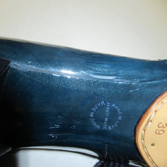 Georgina Goodman Leather Front Knot Kitten Heel Sandals Made in Spain - Picture 8 of 11